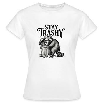 Restez Trash Racoon - T-shirt Femme - blanc - Devant - AI Model Female 172 dark (172cm)