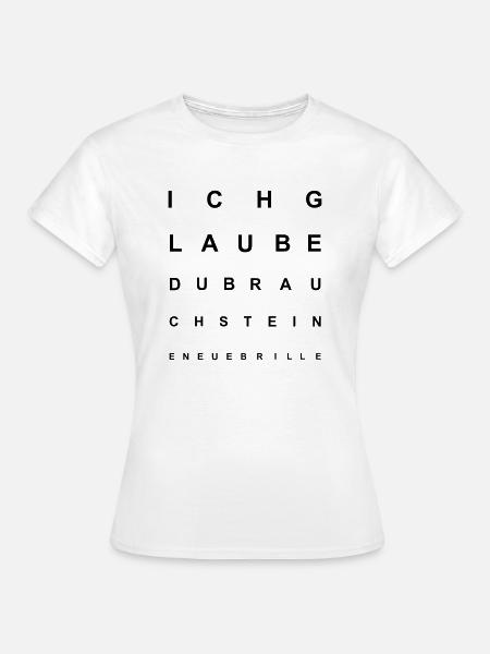 Sehtest / Kurzsichtig - Frauen T-Shirt - Weiß