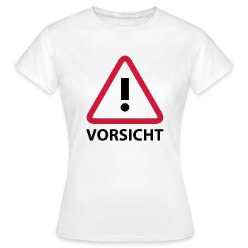 Avertissement - T-shirt Femme - blanc - Devant - AI Model Female 172 dark (172cm)