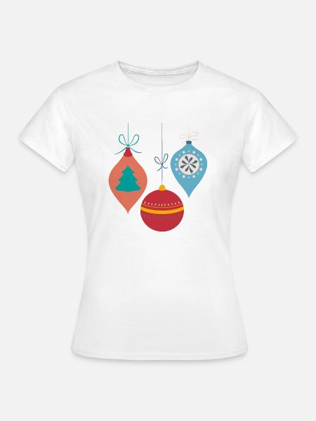 Weihnachtskugeln - Frauen T-Shirt - Weiß
