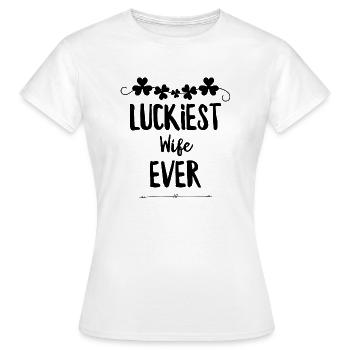 Une femme chanceuse - T-shirt Femme - blanc - Devant - AI Model Female 172 dark (172cm)