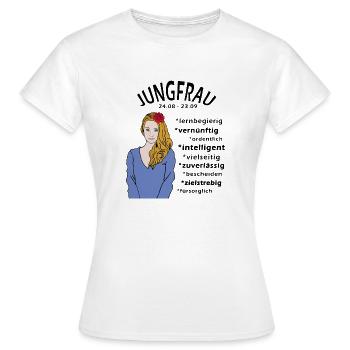Sternzeichen Jungfrau - Frauen T-Shirt - Weiß - Vorne - AI Model Female 172 dark (172cm)
