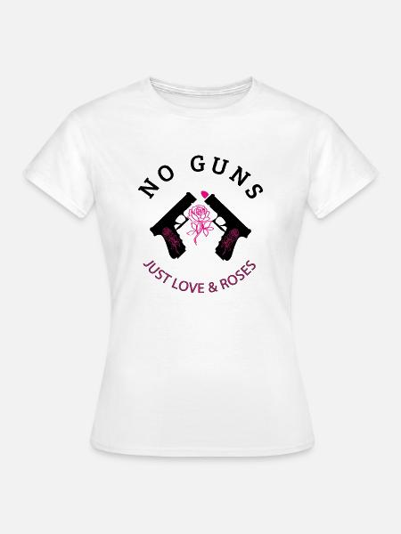 Gewehre und Rosen - Frauen T-Shirt - Weiß