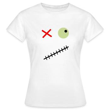 Visage terrifiant avec un œil vert - T-shirt Femme - blanc - Devant - AI Model Female 172 dark (172cm)