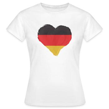 Allemagne Drapeau allemand Drapeau allemand Utilisé Regarder à la maison - T-shirt Femme - blanc - Devant - AI Model Female 172 dark (172cm)