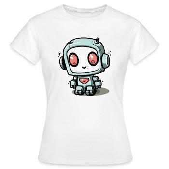 Boki der kleine Roboter - Frauen T-Shirt - Weiß - Vorne - AI Model Female 172 dark (172cm)
