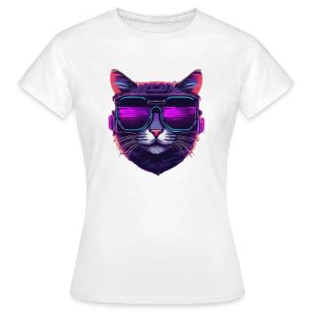 Chat cool - T-shirt Femme - blanc - Devant - AI Model Female 172 dark (172cm)