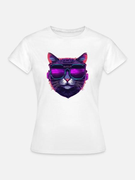 Coole Katze - Frauen T-Shirt - Weiß