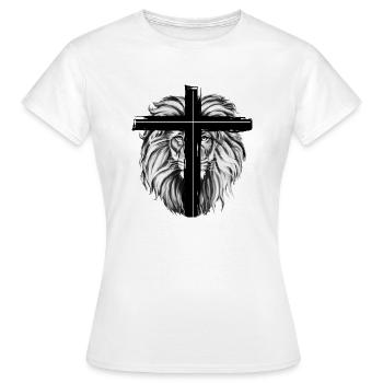 Croix de Lion noir - T-shirt Femme - blanc - Devant - AI Model Female 172 dark (172cm)
