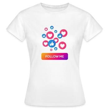 follow me - Frauen T-Shirt - Weiß - Vorne - AI Model Female 172 dark (172cm)
