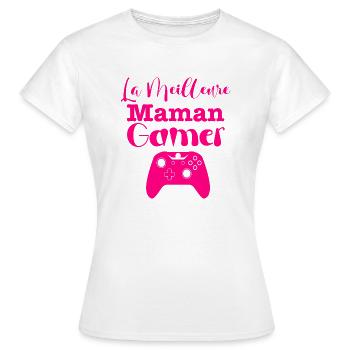 La Meilleure maman Gamer - T-shirt Femme - blanc - Devant - AI Model Female 172 dark (172cm)