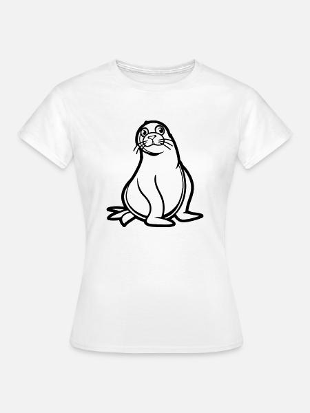 seehund comic - Frauen T-Shirt - Weiß
