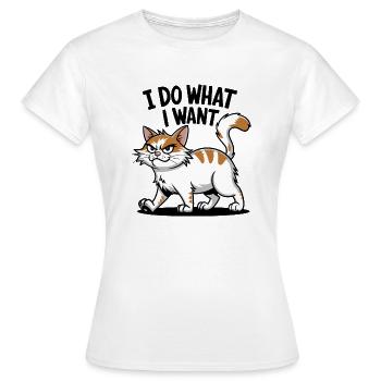 Chat confiant : je fais ce que je veux Design - T-shirt Femme - blanc - Devant - AI Model Female 172 dark (172cm)