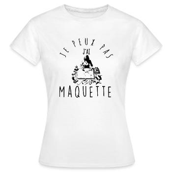 Je peux pas, j'ai Maquette - T-shirt Femme - blanc - Devant - AI Model Female 172 dark (172cm)