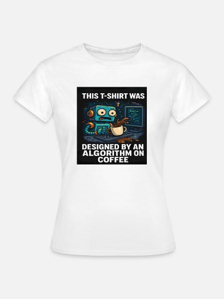 Funny AI T-Shirt, Algorithm Coffee Tee, Unisex - Women's T-Shirt - white