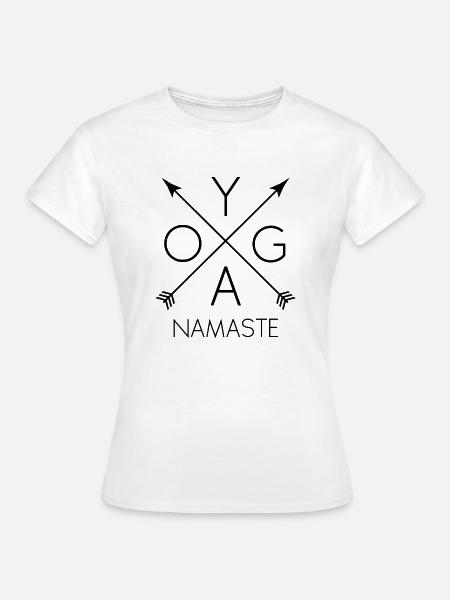 YOGA Namaste black - Frauen T-Shirt - Weiß