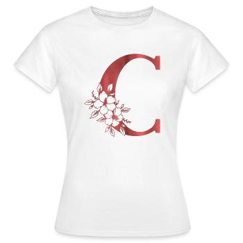 C Monogramm Buchstabe - Frauen T-Shirt - Weiß - Vorne - AI Model Female 172 dark (172cm)