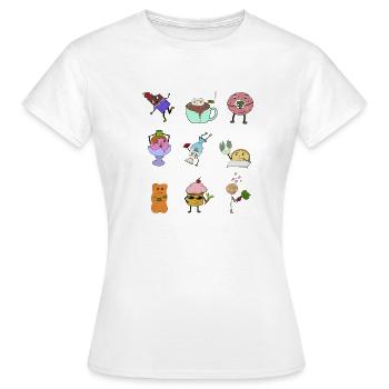 Bonbons au régime - T-shirt Femme - blanc - Devant - AI Model Female 172 dark (172cm)