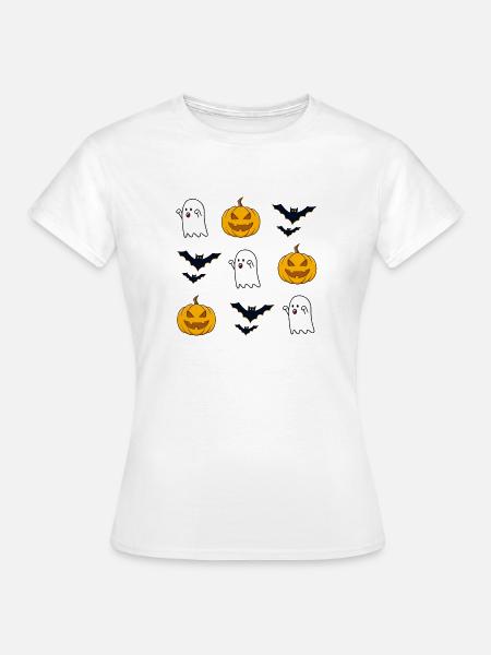 Halloween Muster - Frauen T-Shirt - Weiß