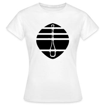 schwarzes Paddel Logo - Frauen T-Shirt - Weiß - Vorne - AI Model Female 172 dark (172cm)