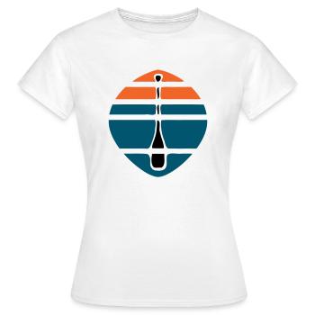 Paddel Sonnenuntergang Logo - Frauen T-Shirt - Weiß - Vorne - AI Model Female 172 dark (172cm)