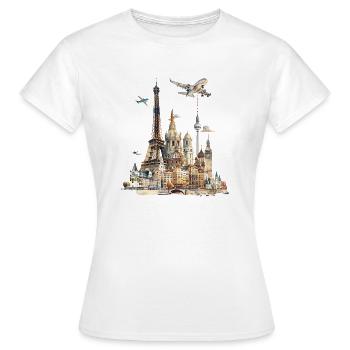 Jedes Wahrzeichen hat seine eigene Geschichte - Frauen T-Shirt - Weiß - Vorne - AI Model Female 172 dark (172cm)