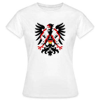 German Eagle with flags of the province of Berlin - Women's T-Shirt - white - Front - AI Model Female 172 dark (172cm)