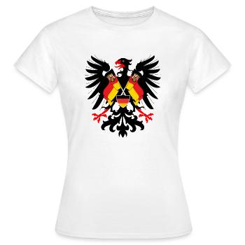 German Eagle Flags Province Rhineland Palz - Women's T-Shirt - white - Front - AI Model Female 172 dark (172cm)