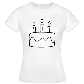 Gâteau d'anniversaire - T-shirt Femme - blanc - Devant - AI Model Female 172 dark (172cm)