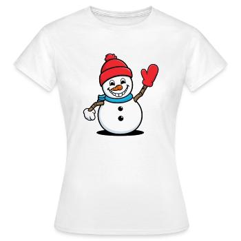 Bonhomme de neige de Noël mignon cadeau de dessin animé - T-shirt Femme - blanc - Devant - AI Model Female 172 dark (172cm)