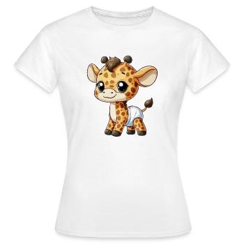Bébé girafe avec couche - T-shirt Femme - blanc - Devant - AI Model Female 172 dark (172cm)
