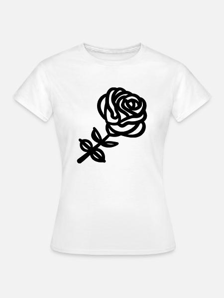 Rosa Blume - Frauen T-Shirt - Weiß