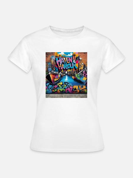 Haven Harbour Hafen Grafitti - Frauen T-Shirt - Weiß