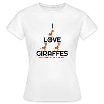 I Love Giraffes, Giraffes, Giraffe Lover, Giraffe - Women's T-Shirt - white - Front - AI Model Female 172 dark (172cm)