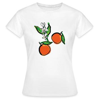 Mandarin Orange Früchte - Frauen T-Shirt - Weiß - Vorne - AI Model Female 172 dark (172cm)