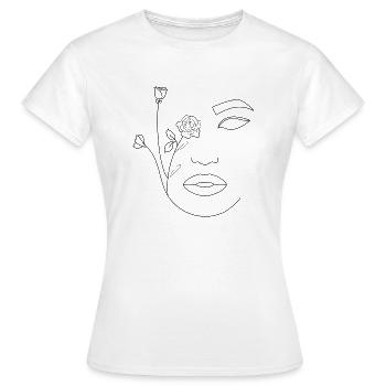 Visage floral - T-shirt Femme - blanc - Devant - AI Model Female 172 dark (172cm)