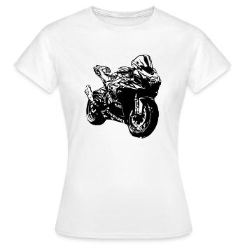 racing motorcycle - Women's T-Shirt - white - Front - AI Model Female 172 dark (172cm)