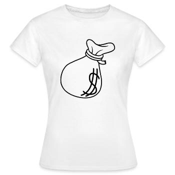 Dollar Symbol Geld Sack - Frauen T-Shirt - Weiß - Vorne - AI Model Female 172 dark (172cm)