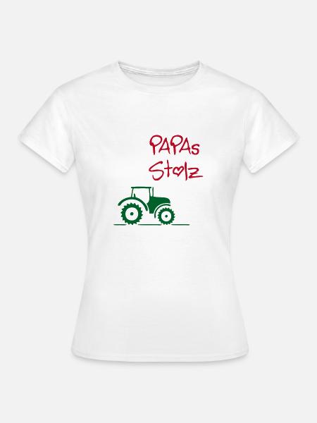 Papas Stolz Traktor - Frauen T-Shirt - Weiß