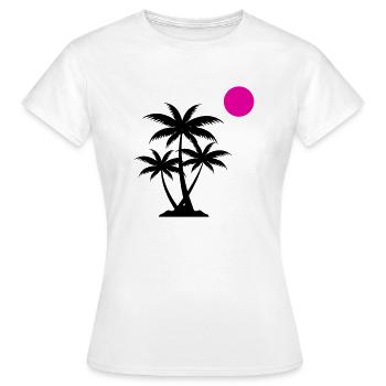 palme sunset - Frauen T-Shirt - Weiß - Vorne - AI Model Female 172 dark (172cm)