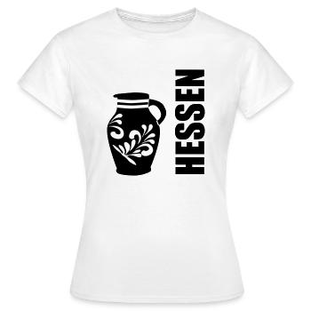 Hesse Bembel #Frankfurt au bord de la mer #EiGude - T-shirt Femme - blanc - Devant - AI Model Female 172 dark (172cm)