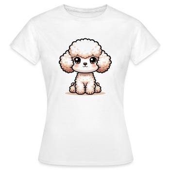 Illustration numérique de caniche mignon - T-shirt Femme - blanc - Devant - AI Model Female 172 dark (172cm)