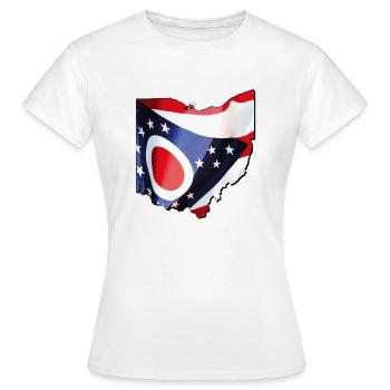 Ohio (United States) | Real Flag | Flag Map - Women's T-Shirt - white - Front - AI Model Female 172 dark (172cm)