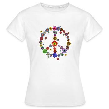 Flower Power Paix Fleurs - T-shirt Femme - blanc - Devant - AI Model Female 172 dark (172cm)