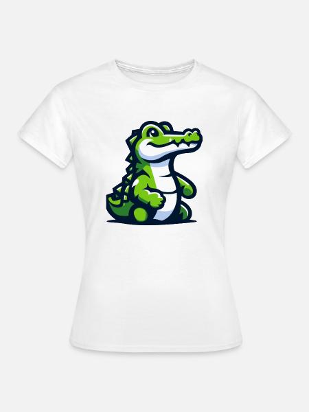 Krokodil auf der Spur - Frauen T-Shirt - Weiß