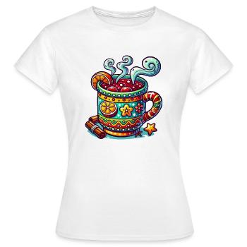 Vin chaud Noël - T-shirt Femme - blanc - Devant - AI Model Female 172 dark (172cm)