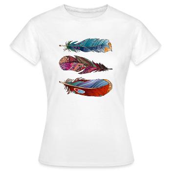 Feder - Frauen T-Shirt - Weiß - Vorne - AI Model Female 172 dark (172cm)