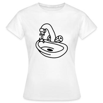 Robinet - ligne - T-shirt Femme - blanc - Devant - AI Model Female 172 dark (172cm)