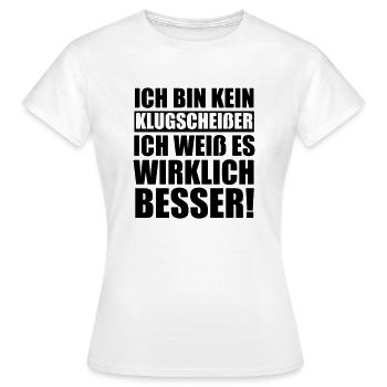 Klugscheißer - Frauen T-Shirt - Weiß - Vorne - AI Model Female 172 dark (172cm)