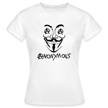 logo anarchy anonymous masque - T-shirt Femme - blanc - Devant - AI Model Female 172 dark (172cm)